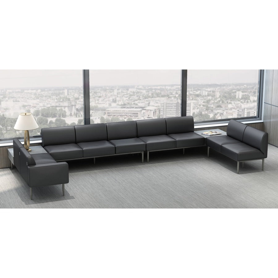 Lorell Contemporary ReceptionCollection Adjustable Metal Base - 47.9" x 22.9"9.8" - Material: Metal - Finish: Gray