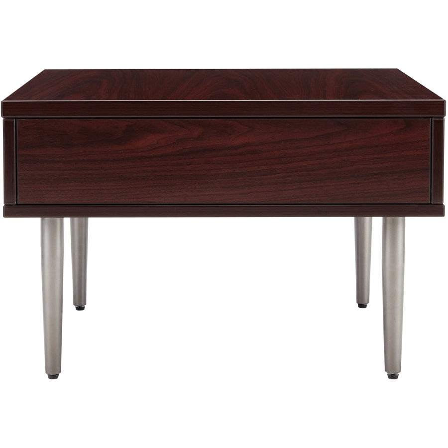 Lorell Contemporary Reception Collection Single Metal Bases - 4.5" x 9.8"1.5" - Material: Metal - Finish: Gray