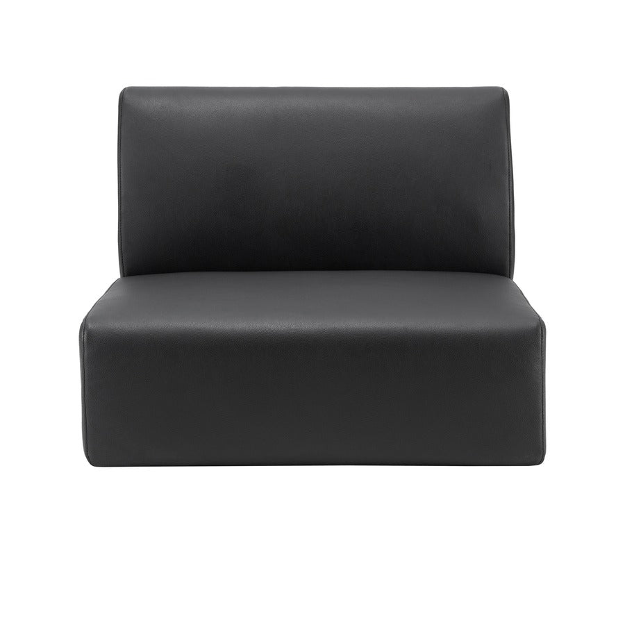 Lorell Contemporary Reception Collection Single Seat Sofa - 25.5" x 25.5"19.6" - Material: Polyurethane - Finish: Black