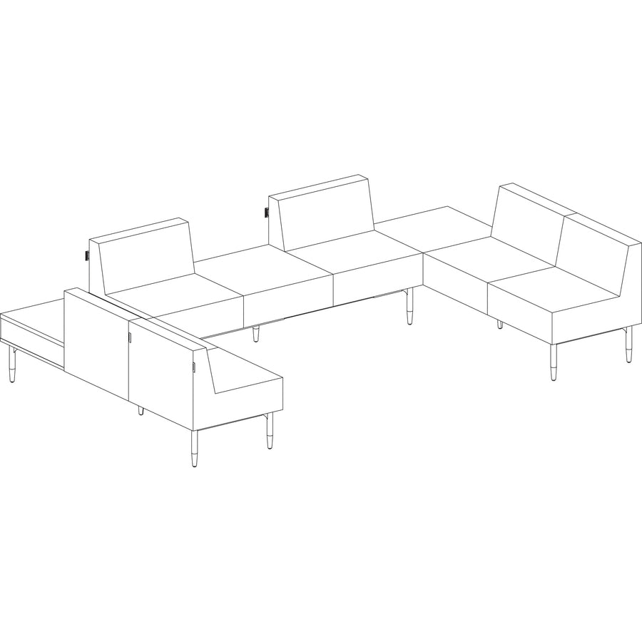 Lorell Contemporary Reception Collection Single Seat Sofa - 25.5" x 25.5"19.6" - Material: Polyurethane - Finish: Black