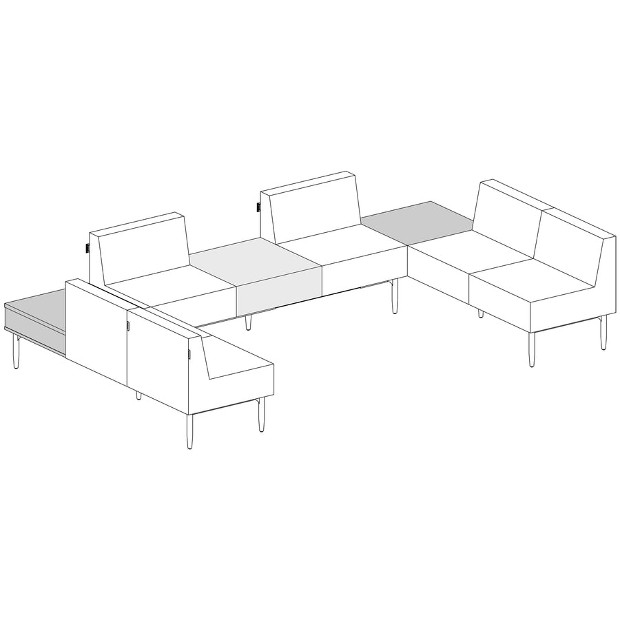 Lorell Contemporary Reception Collection Single Seat Sofa - 25.5" x 25.5"19.6" - Material: Polyurethane - Finish: Black