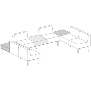 Lorell Contemporary Reception Collection Single Seat Sofa - 25.5" x 25.5"19.6" - Material: Polyurethane - Finish: Black