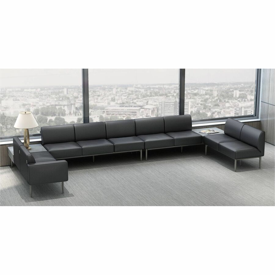 Lorell Contemporary Reception Collection Sectional Tabletop - 25.3" x 25.5"6.6" - Finish: Weathered Charcoal, Laminate