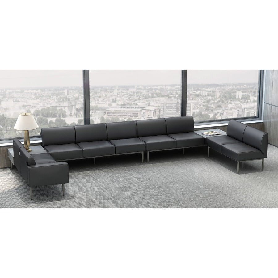 Lorell Contemporary Reception Collection Sectional Tabletop - 25.3" x 25.5"6.6" - Finish: Weathered Charcoal, Laminate