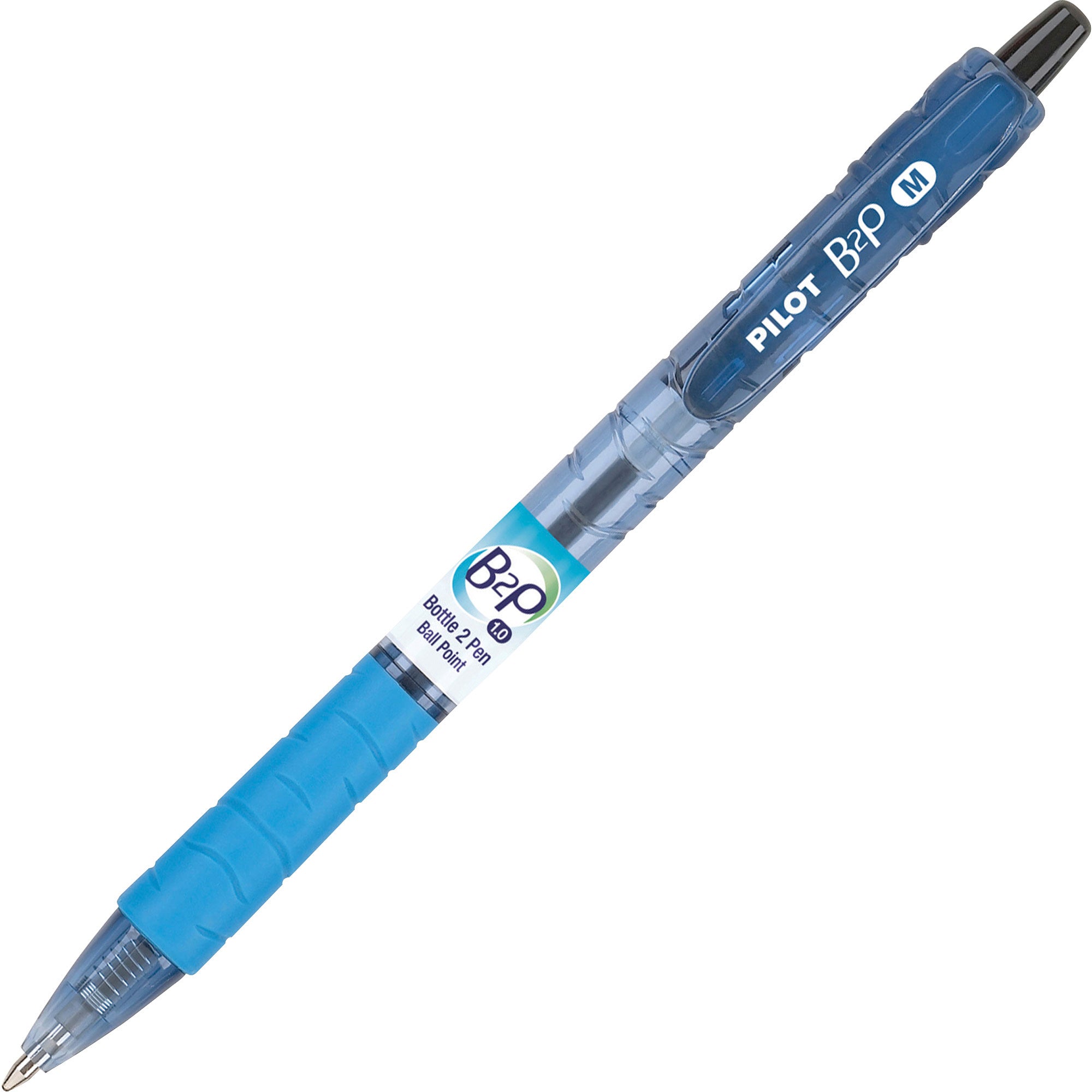 B2P Bottle-2-Pen Recycled Ballpoint Pen, Retractable, Medium 1 mm, Assorted Ink Colors, Translucent Blue Barrel, 36/Pack