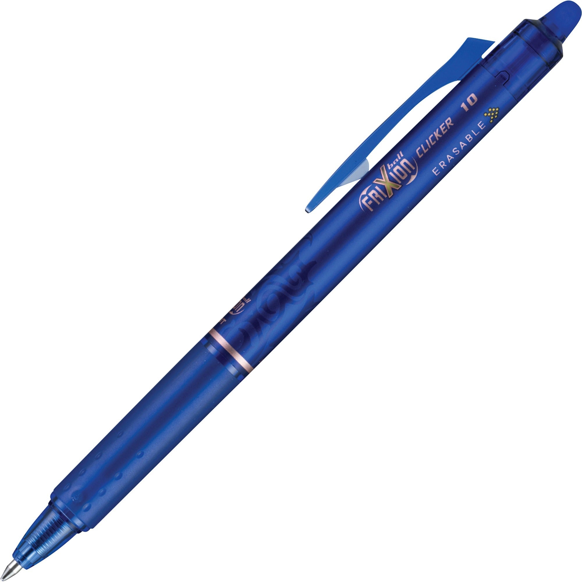 FriXion Clicker Erasable Gel Pen, Retractable, Bold 1 mm, Blue Ink, Blue Barrel, Dozen