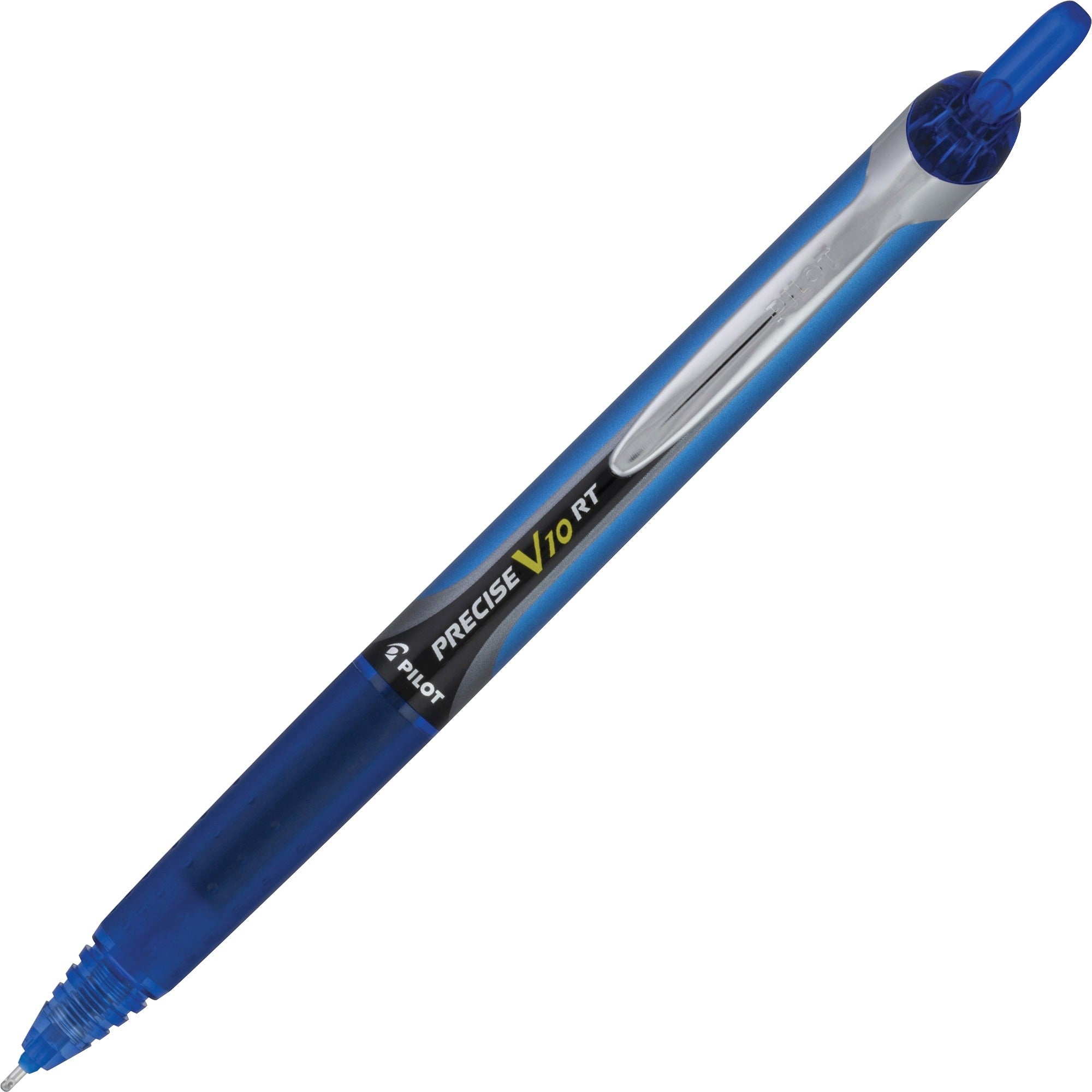 Precise V10RT Roller Ball Pen, Retractable, Bold 1 mm, Blue Ink, Blue Barrel, Dozen