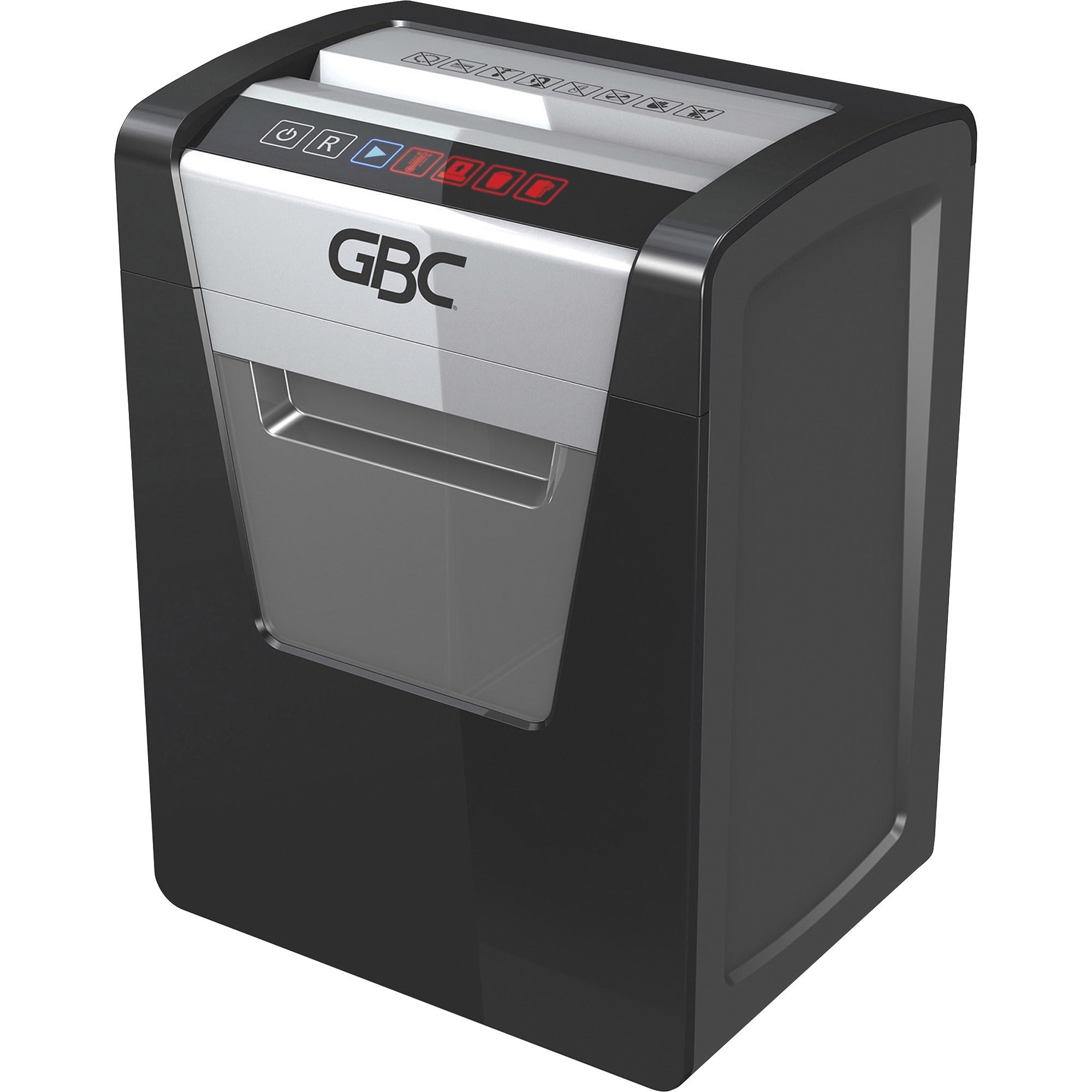 gbc-shredmaster-sx15-06-super-cross-cut-shredder-non-continuous-shredder-super-cross-cut-15-per-pass-for-shredding-paper-staples-paper-clip-p-4-2-hour-run-time-6-gal-wastebin-capacity-black-chrome_gbc1758500 - 1