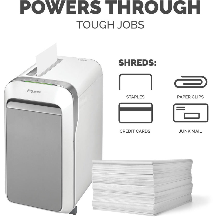 Powershred LX220 Micro-Cut Shredder, 20 Manual Sheet Capacity, White