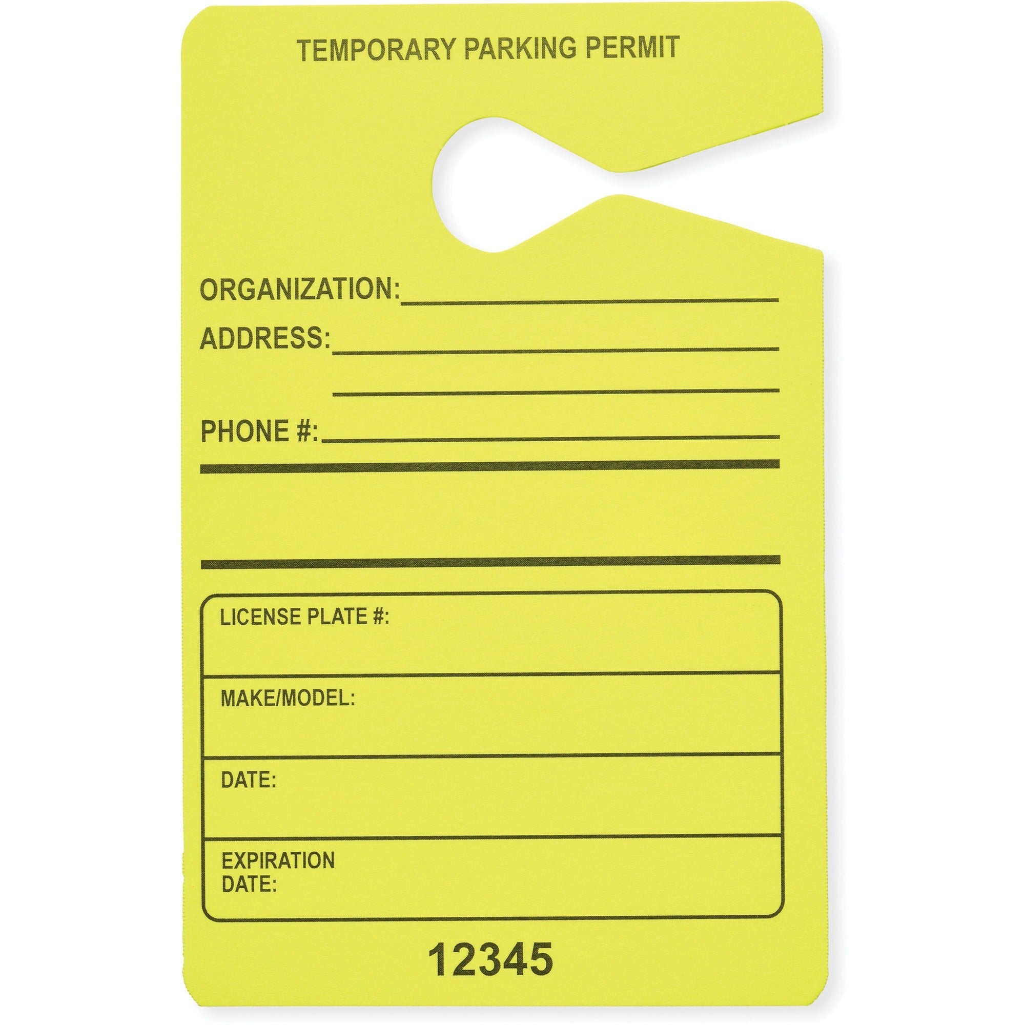 Tatco Information Sign - 50 / Pack - 3.5" Width x 5.5" Height - Rectangular Shape - Hanging - Fluorescent Yellow