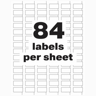 PermaTrack Durable White Asset Tag Labels, Laser Printers, 0.5 x 1, White, 84/Sheet, 8 Sheets/Pack
