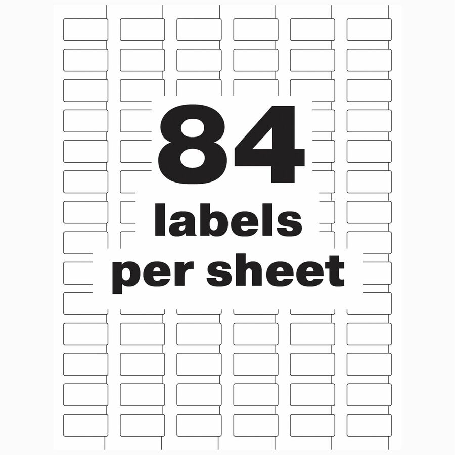 PermaTrack Durable White Asset Tag Labels, Laser Printers, 0.5 x 1, White, 84/Sheet, 8 Sheets/Pack