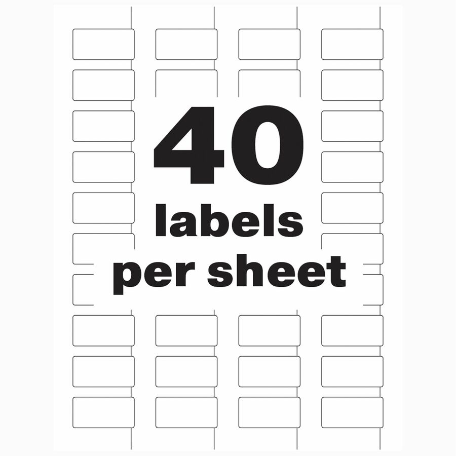 Avery PermaTrack Durable White Asset Tag Labels, 3/4" x 1-1/2" , 320 Asset Tags - 3/4" Width x 1 1/2" Length - Permanent Adhesive - Rectangle - Laser - White - Film - 40 / Sheet - 8 Total Sheets - 320 Total Label(s) - 5 - Water Resistant