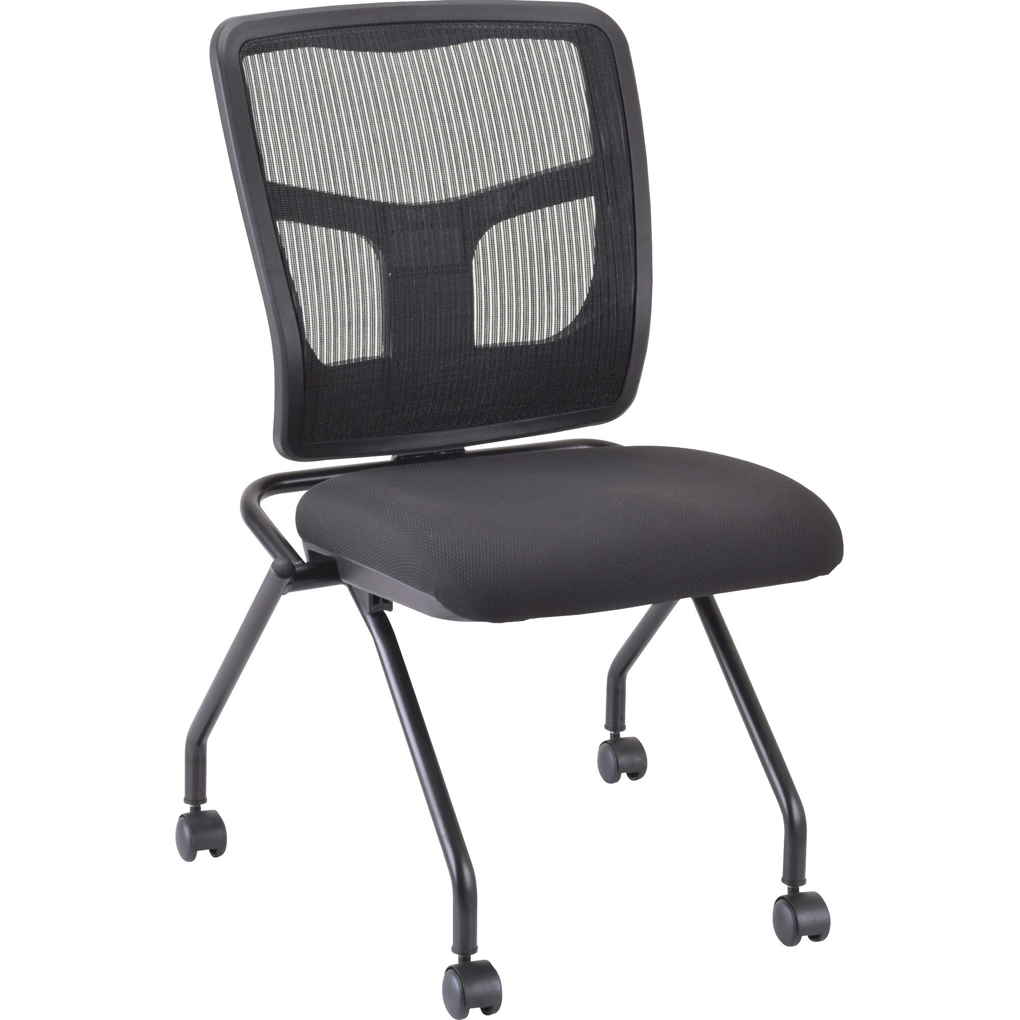 lorell-training-room-guest-chairs-black-fabric-seat-mesh-back-metal-frame-rectangular-base-black-2-carton_llr84385 - 1