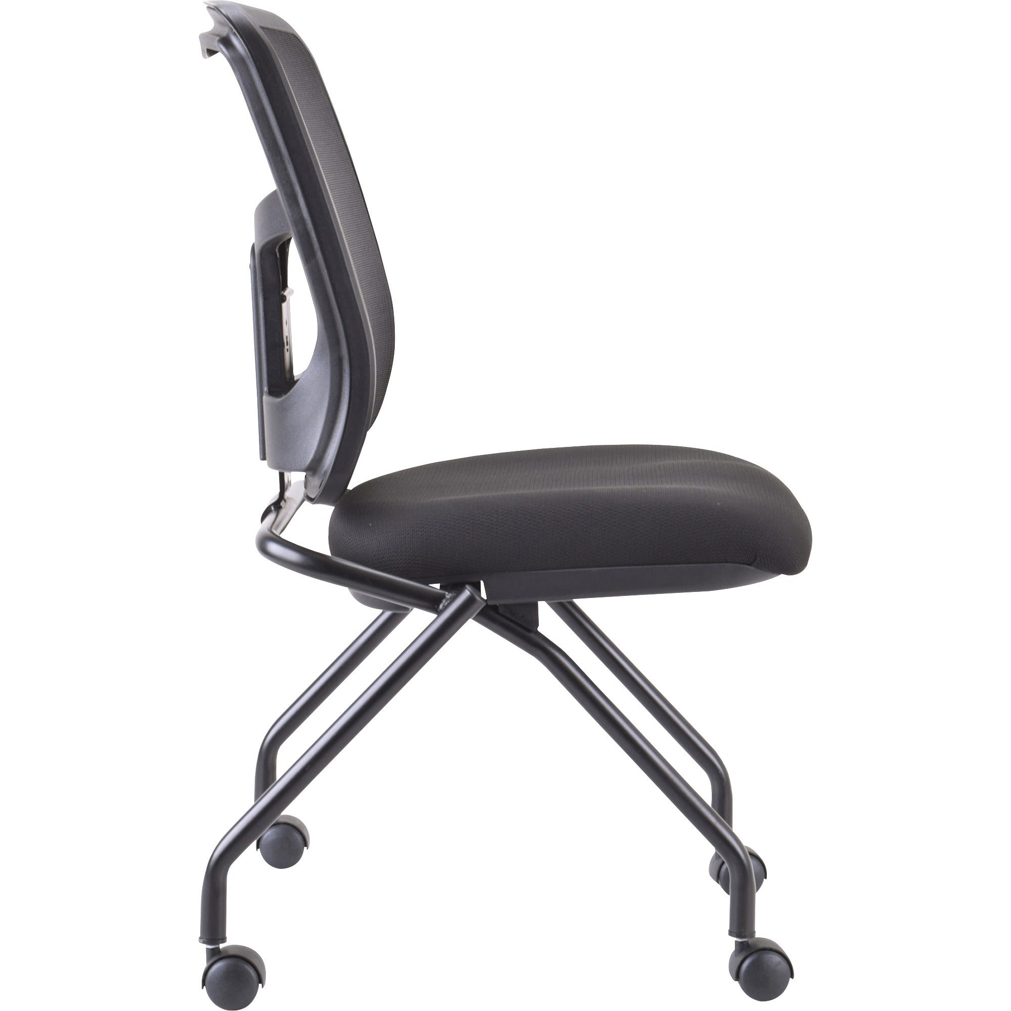 lorell-training-room-guest-chairs-black-fabric-seat-mesh-back-metal-frame-rectangular-base-black-2-carton_llr84385 - 4