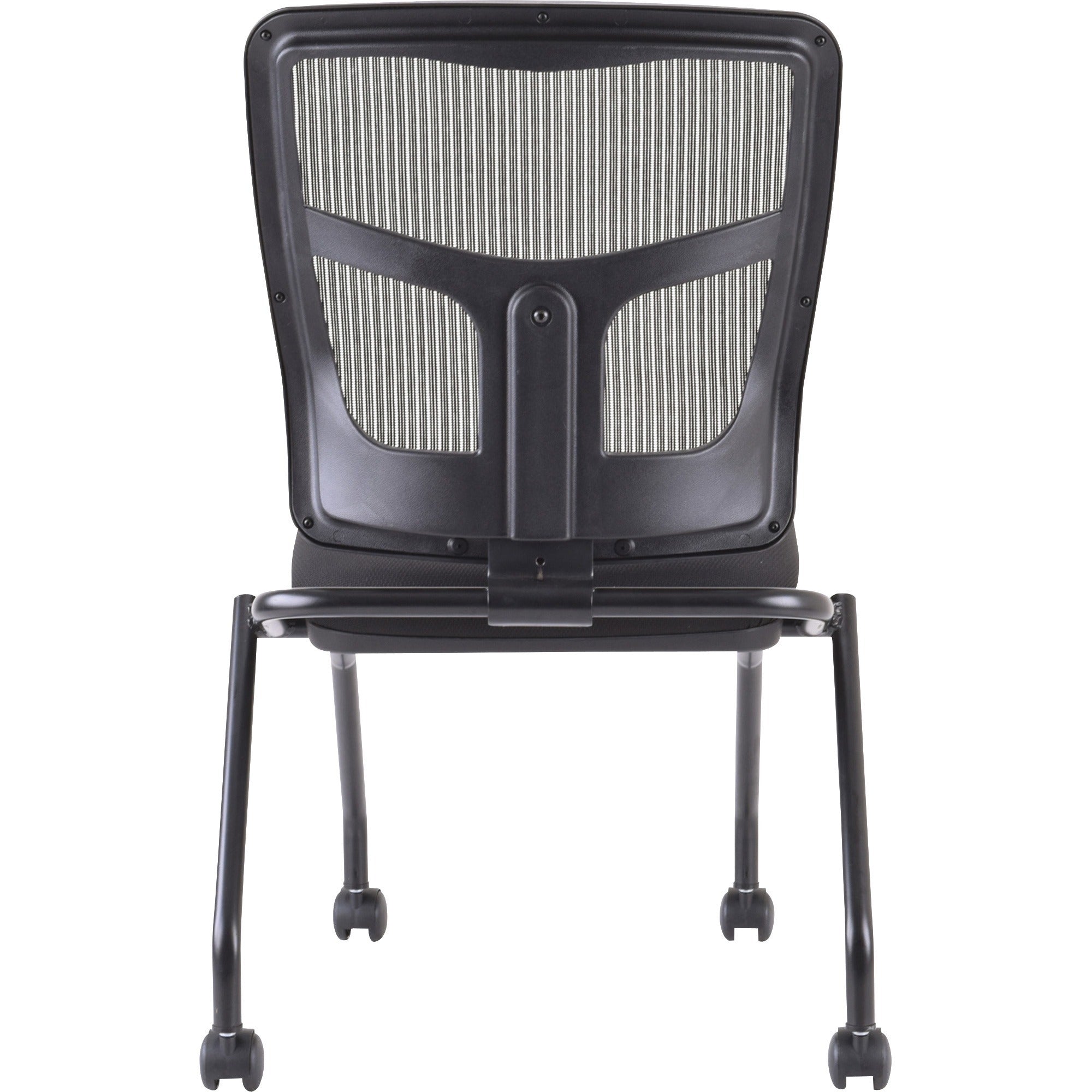 lorell-training-room-guest-chairs-black-fabric-seat-mesh-back-metal-frame-rectangular-base-black-2-carton_llr84385 - 3