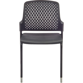 Safco Next Stack Chair - Black Polypropylene Seat - Black Polypropylene Back - Tubular Steel Frame - Four-legged Base - 4 / Carton