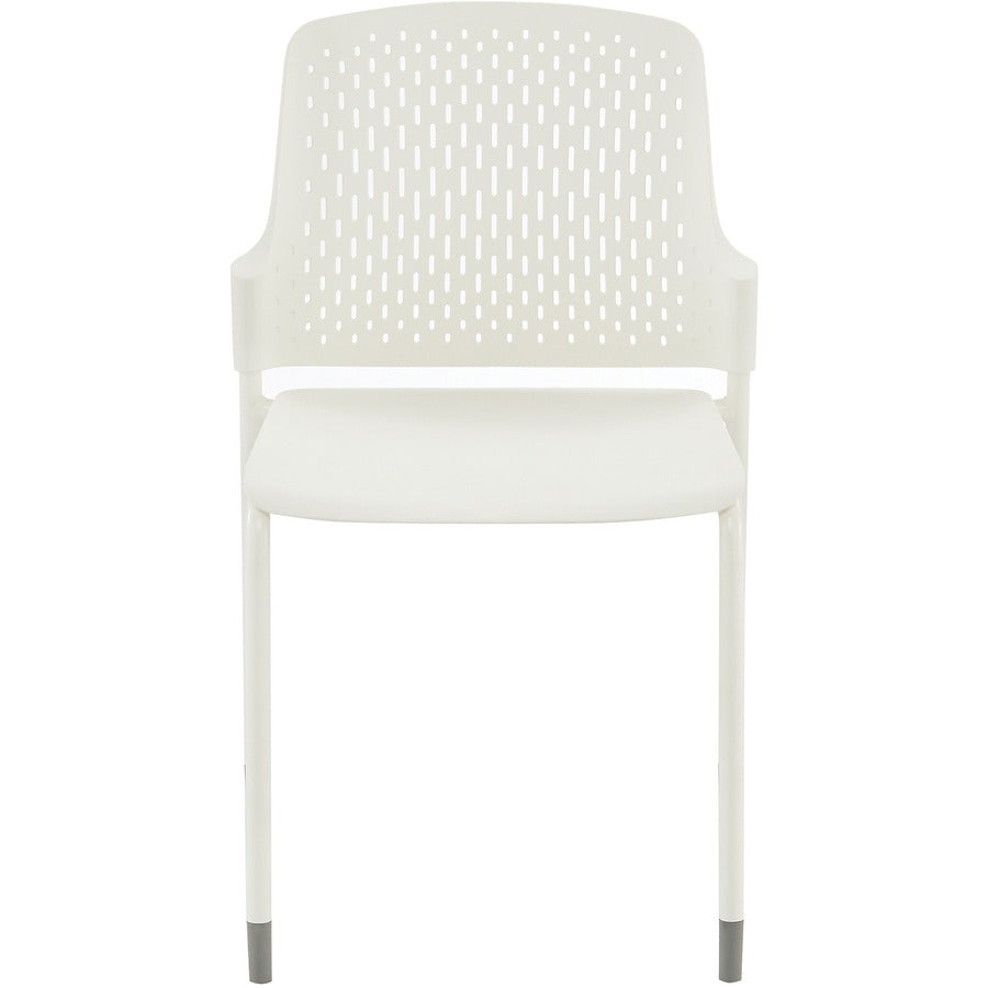 Safco Next Stack Chair - White Polypropylene Seat - White Polypropylene Back - Tubular Steel Frame - Four-legged Base - 4 / Carton