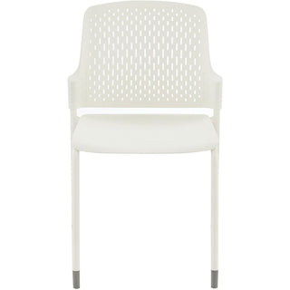 Safco Next Stack Chair - White Polypropylene Seat - White Polypropylene Back - Tubular Steel Frame - Four-legged Base - 4 / Carton