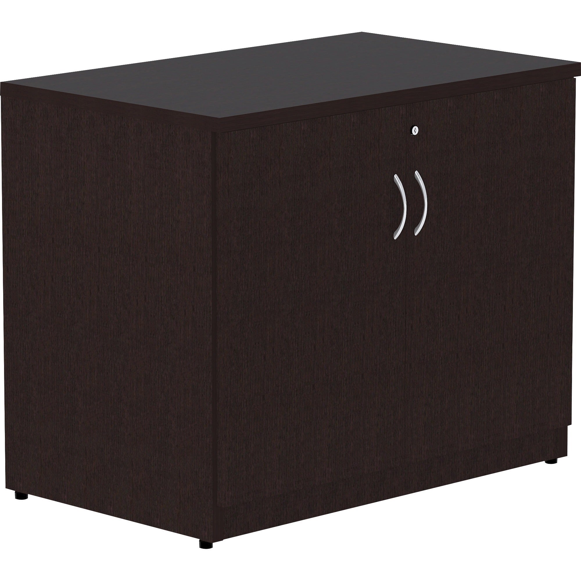 Lorell Essentials Series 2-Door Storage Cabinet - 36" x 22.5"29.5" Cabinet, 0.7" Panel - 2 Door(s) - Material: Laminate - Finish: Espresso