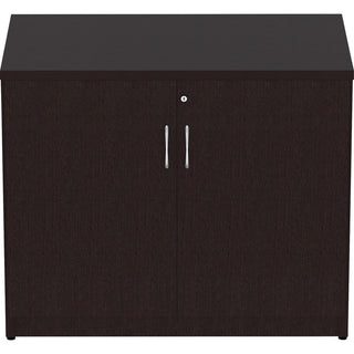 Lorell Essentials Series 2-Door Storage Cabinet - 36" x 22.5"29.5" Cabinet, 0.7" Panel - 2 Door(s) - Material: Laminate - Finish: Espresso