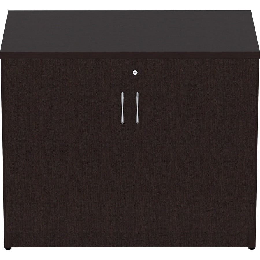 Lorell Essentials Series 2-Door Storage Cabinet - 36" x 22.5"29.5" Cabinet, 0.7" Panel - 2 Door(s) - Material: Laminate - Finish: Espresso