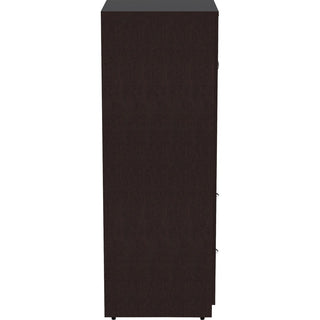 Lorell Essentials Series Tall Storage Cabinet - 23.6" x 23.6"65.6" Cabinet - 2 x File Drawer(s) - 1 Door(s) - 2 Shelve(s) - Material: Laminate, Medium Density Fiberboard (MDF), Particleboard - Finish: Espresso