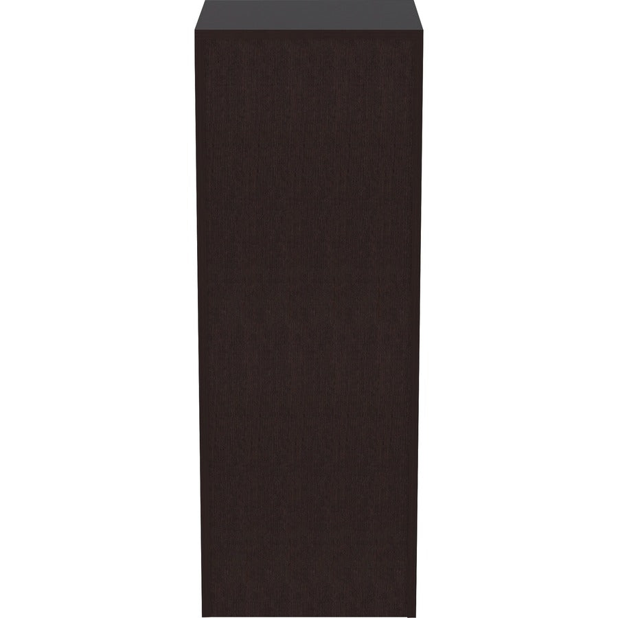 Lorell Essentials Series Tall Storage Cabinet - 23.6" x 23.6"65.6" Cabinet - 2 x File Drawer(s) - 1 Door(s) - 2 Shelve(s) - Material: Laminate, Medium Density Fiberboard (MDF), Particleboard - Finish: Espresso