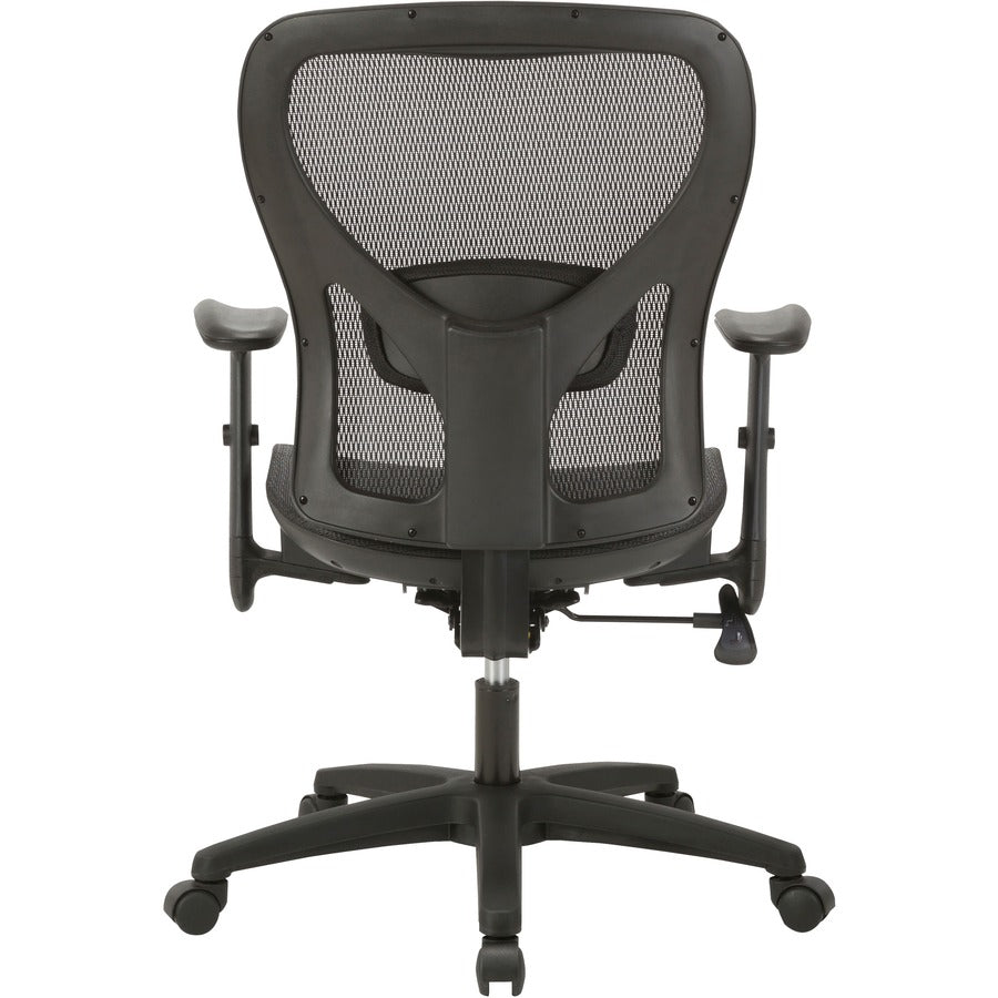 Lorell Mesh Mid-Back Task Chair - Mesh Seat - Mesh Back - Mid Back - 5-star Base - Black - 1 Each