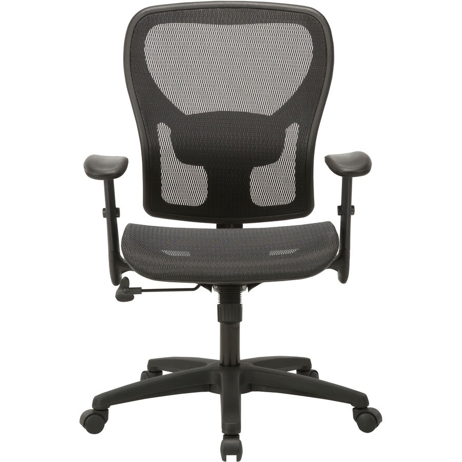 Lorell Mesh Mid-Back Task Chair - Mesh Seat - Mesh Back - Mid Back - 5-star Base - Black - 1 Each