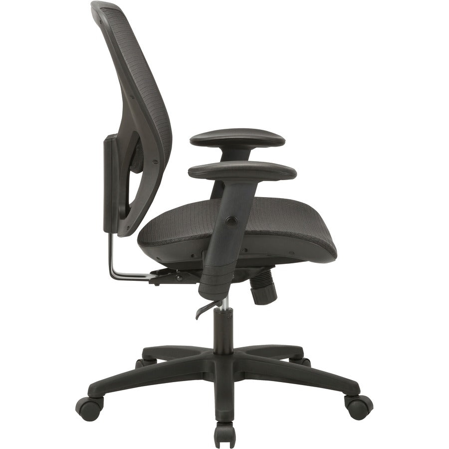 Lorell Mesh Mid-Back Task Chair - Mesh Seat - Mesh Back - Mid Back - 5-star Base - Black - 1 Each