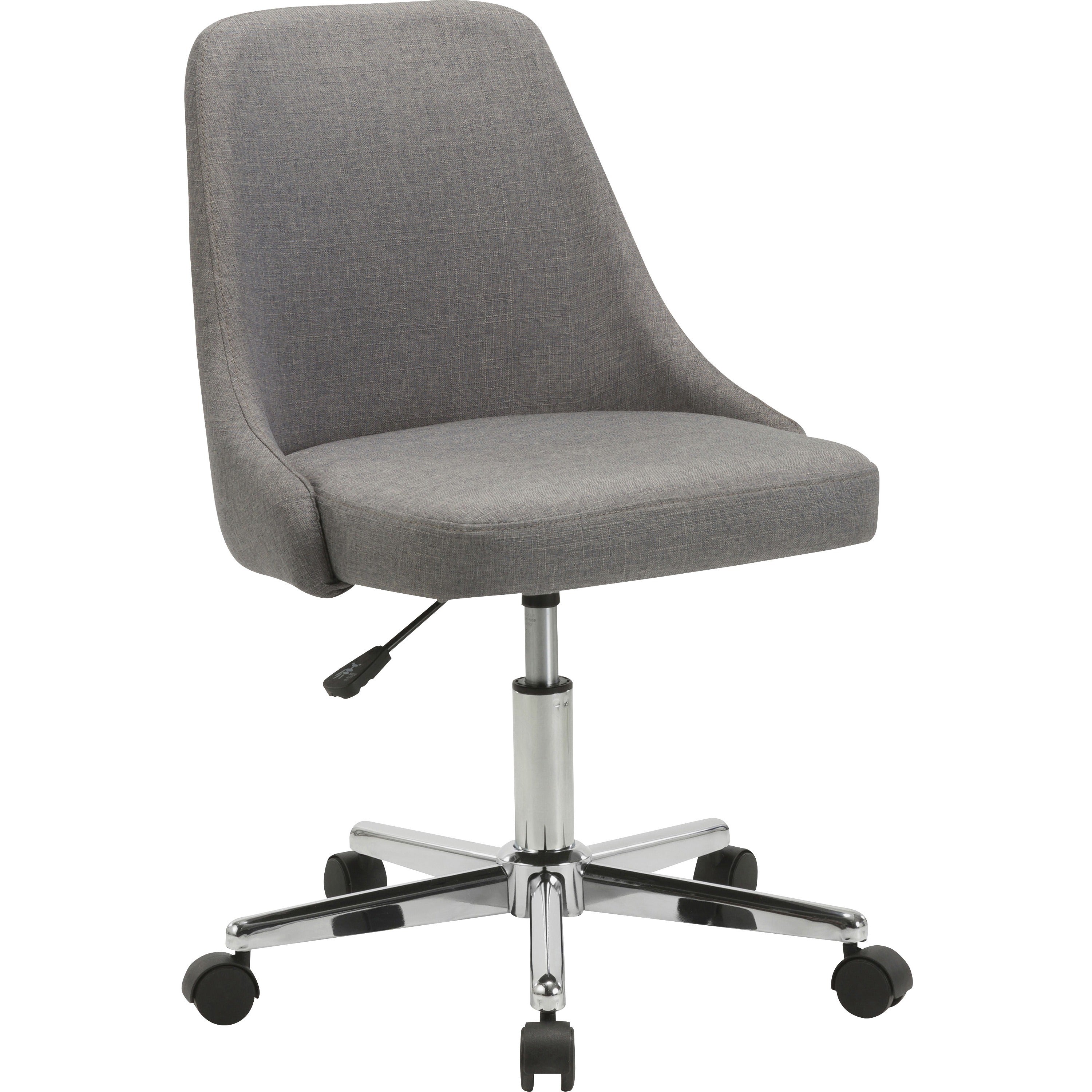 Lorell Resimercial Low-back Task Chair with Arms - 22.5" x 24.4"31.5" - Material: Fabric - Finish: Gray - 1