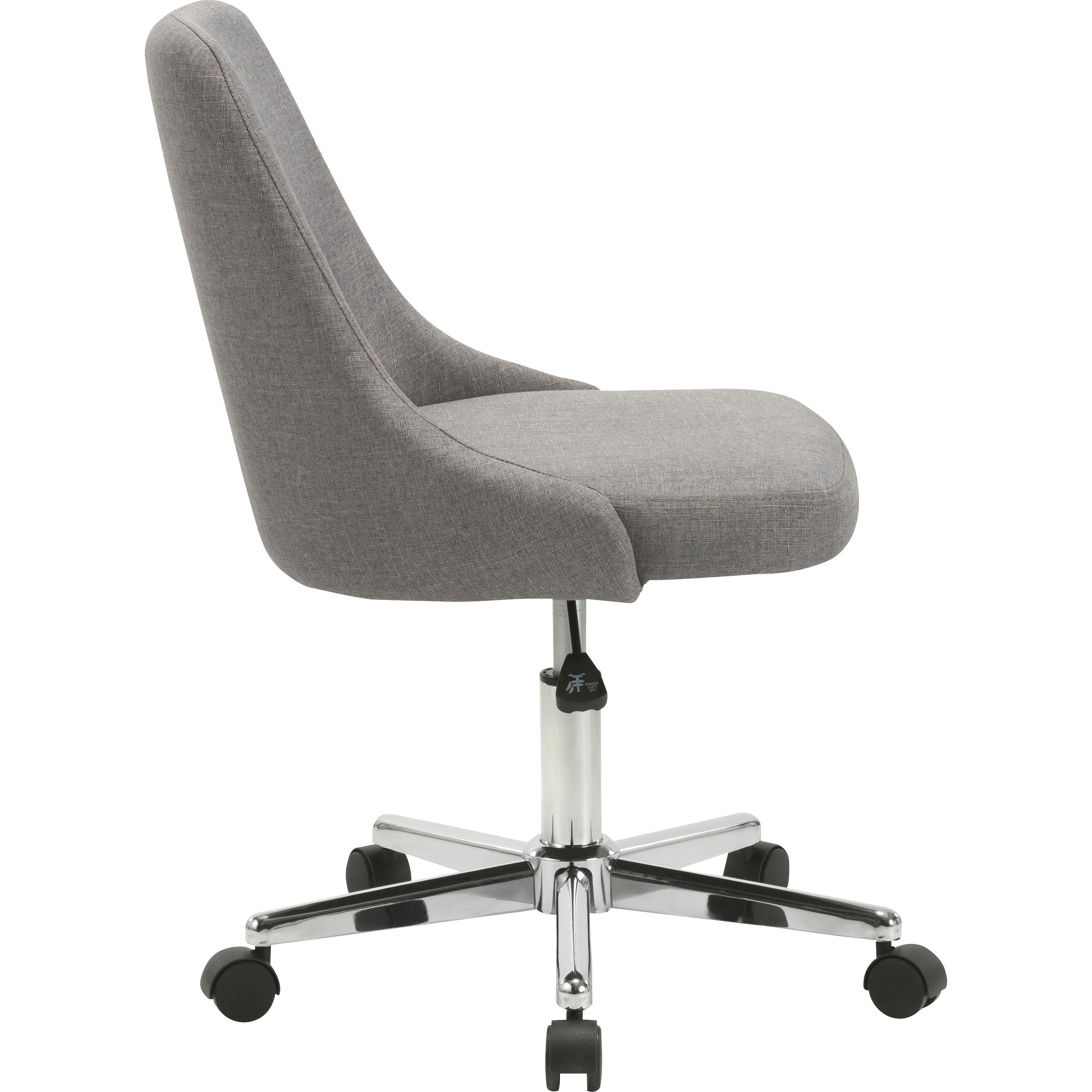 Lorell Resimercial Low-back Task Chair with Arms - 22.5" x 24.4"31.5" - Material: Fabric - Finish: Gray - 5