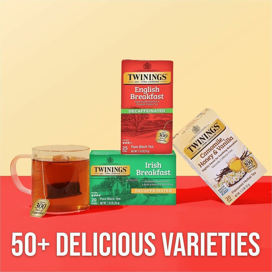 Tea Bags, English Breakfast Decaf, 1.76 oz, 25/Box