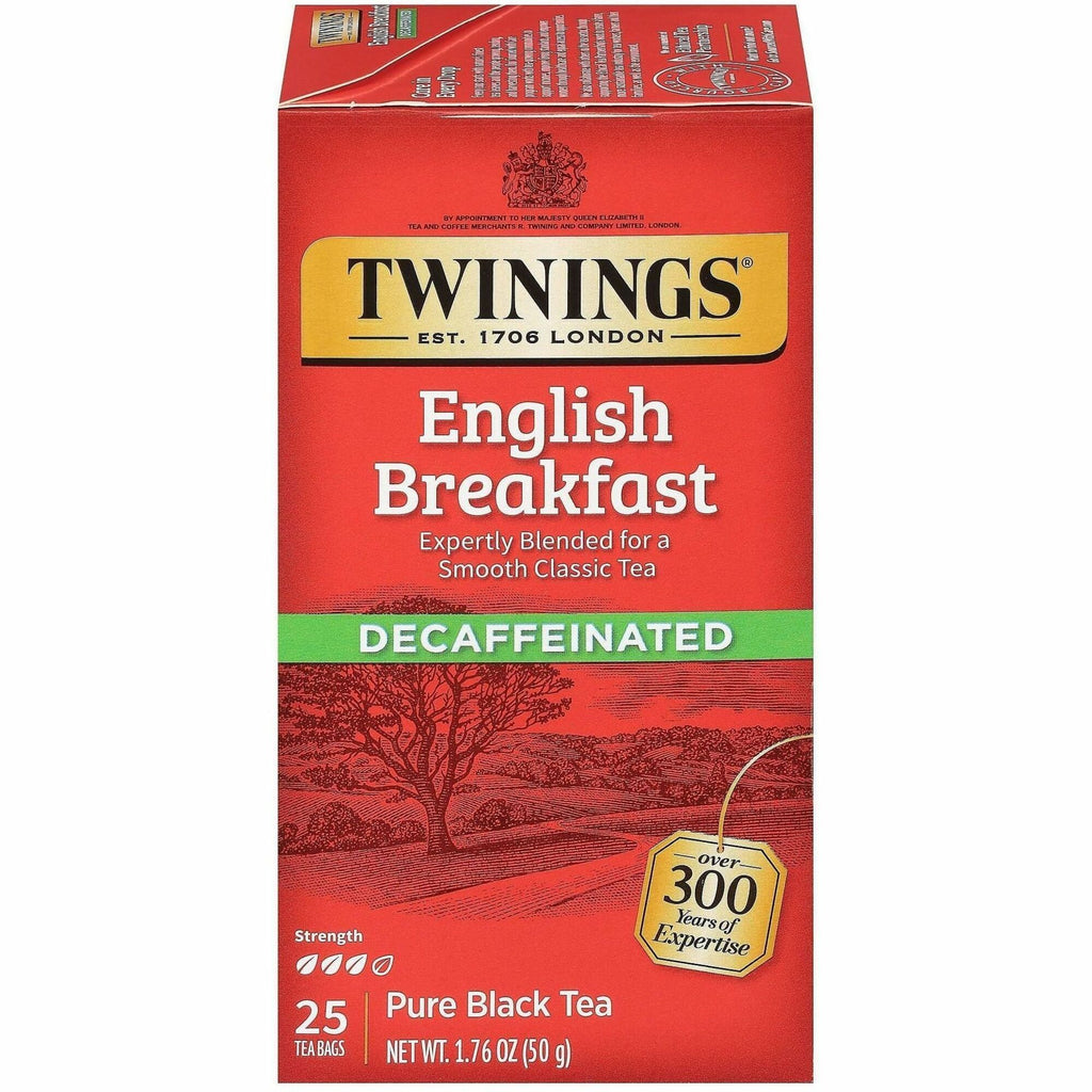 Tea Bags, English Breakfast Decaf, 1.76 oz, 25/Box