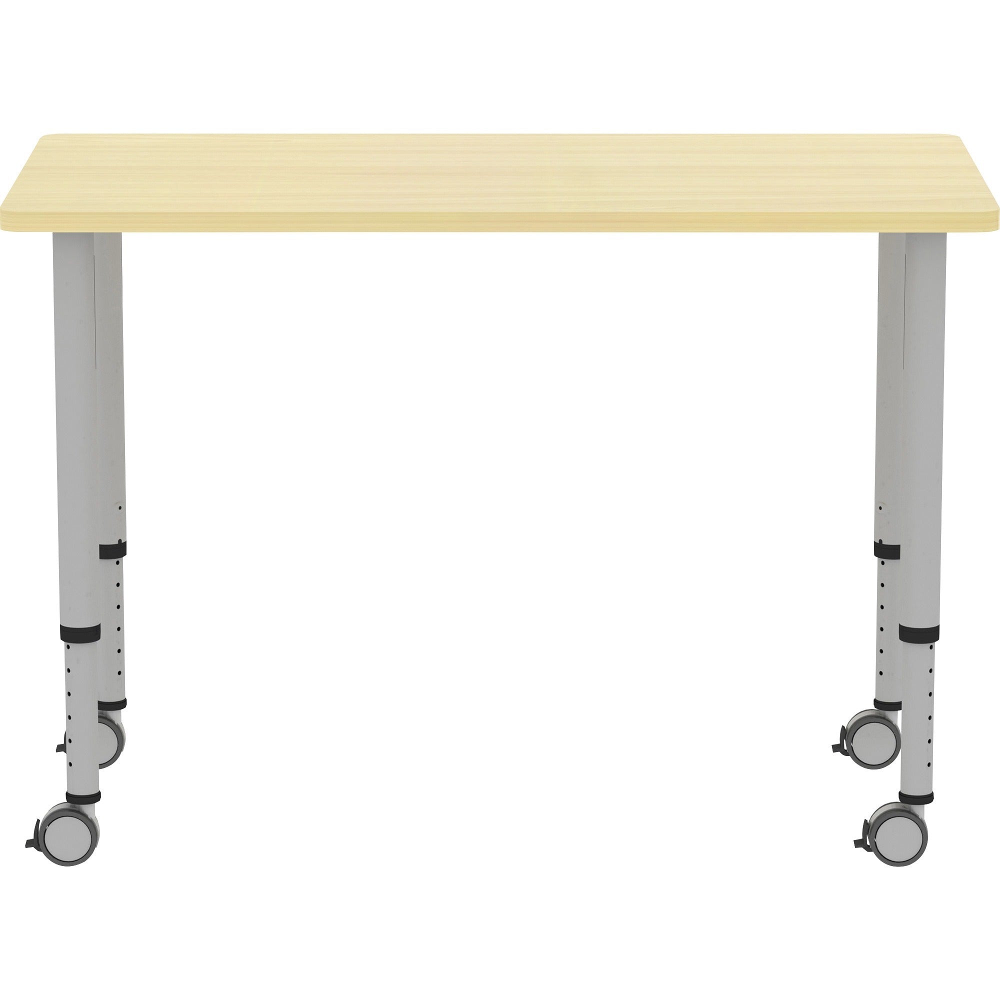 lorell-attune-height-adjustable-multipurpose-rectangular-table-for-table-toprectangle-top-adjustable-height-2662-to-3362-adjustment-x-48-table-top-width-x-2362-table-top-depth-3362-height-assembly-required-laminated-maple-la_llr69582 - 5