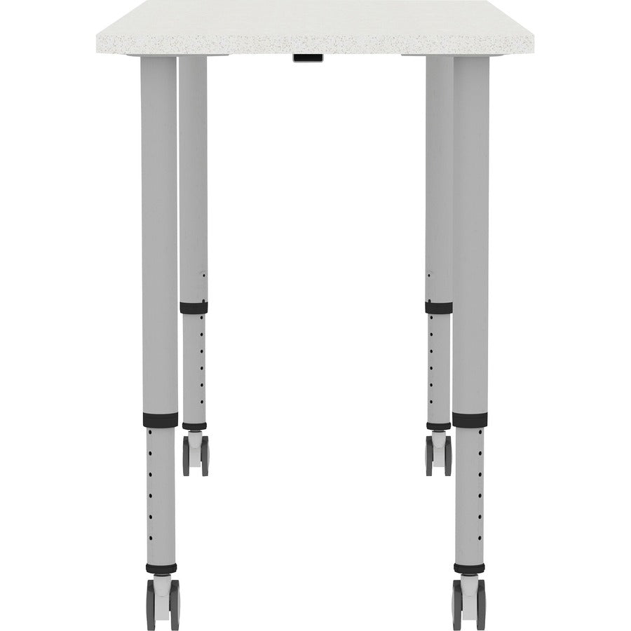 Lorell Attune Height-adjustable Multipurpose Rectangular Table - For - Table TopRectangle Top - Adjustable Height - 26.62" to 33.62" Adjustment x 60" Table Top Width x 23.62" Table Top Depth - 33.62" Height - Assembly Required - Laminated, Gray - Lam