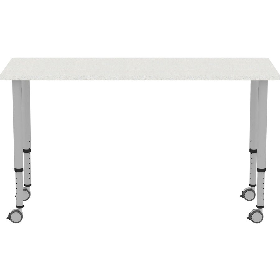 Lorell Attune Height-adjustable Multipurpose Rectangular Table - For - Table TopRectangle Top - Adjustable Height - 26.62" to 33.62" Adjustment x 60" Table Top Width x 23.62" Table Top Depth - 33.62" Height - Assembly Required - Laminated, Gray - Lam