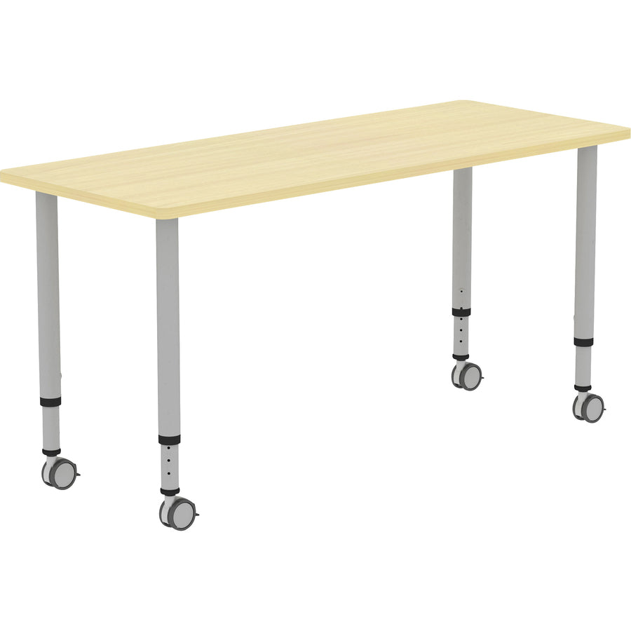 lorell-attune-height-adjustable-multipurpose-rectangular-table-for-table-toprectangle-top-adjustable-height-2662-to-3362-adjustment-x-60-table-top-width-x-2362-table-top-depth-3362-height-assembly-required-laminated-maple-la_llr69580 - 6