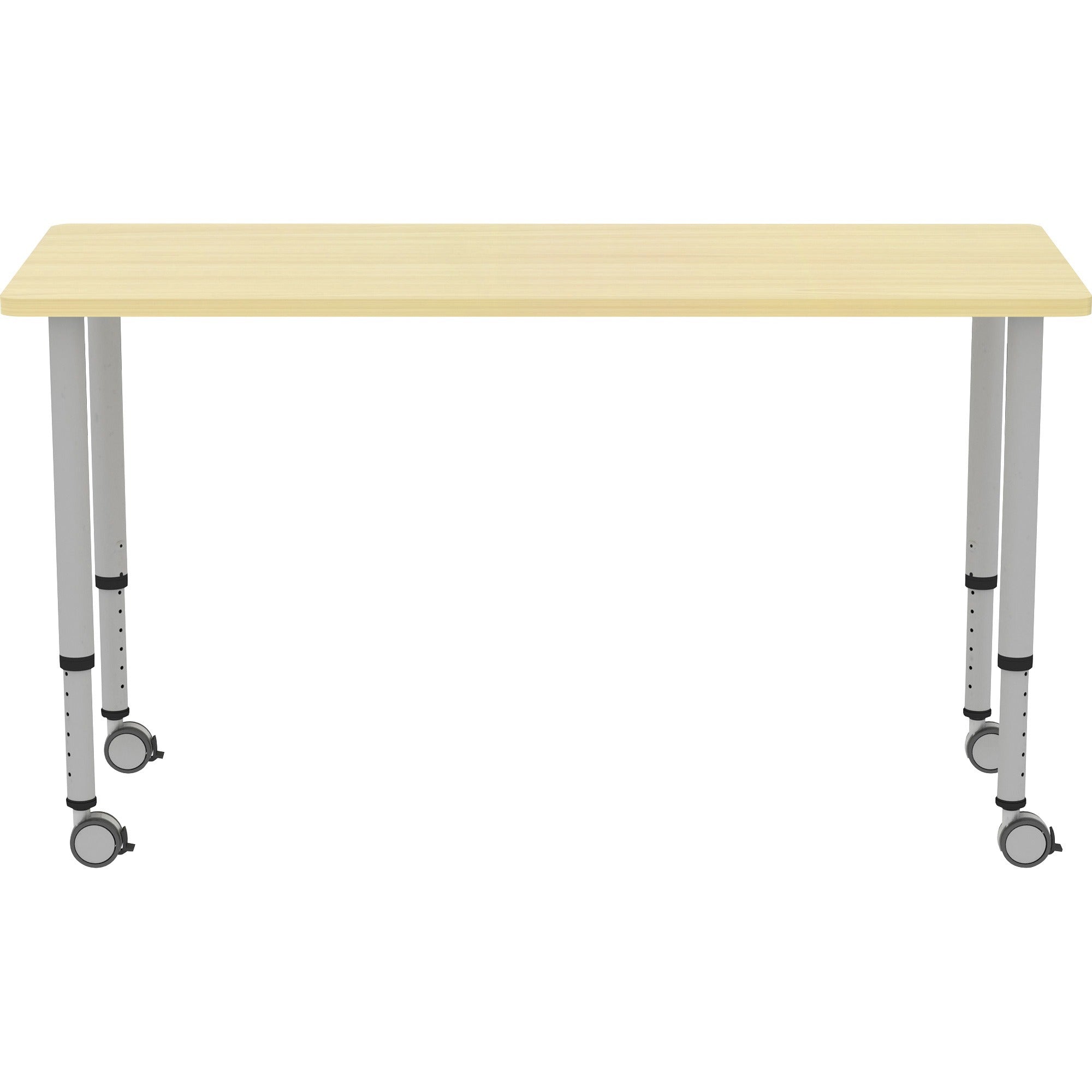 lorell-attune-height-adjustable-multipurpose-rectangular-table-for-table-toprectangle-top-adjustable-height-2662-to-3362-adjustment-x-60-table-top-width-x-2362-table-top-depth-3362-height-assembly-required-laminated-maple-la_llr69580 - 3