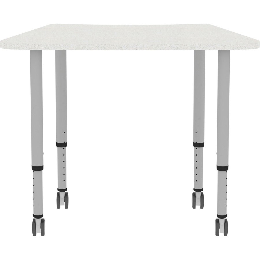 Lorell Attune Height-adjustable Multipurpose Curved Table - For - Table TopTrapezoid Top - Adjustable Height - 26.62" to 33.62" Adjustment x 60" Table Top Width x 23.62" Table Top Depth - 33.62" Height - Assembly Required - Laminated, Gray - Laminate
