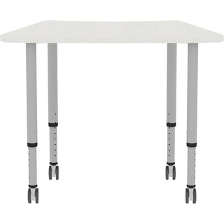 Lorell Attune Height-adjustable Multipurpose Curved Table - For - Table TopTrapezoid Top - Adjustable Height - 26.62" to 33.62" Adjustment x 60" Table Top Width x 23.62" Table Top Depth - 33.62" Height - Assembly Required - Laminated, Gray - Laminate