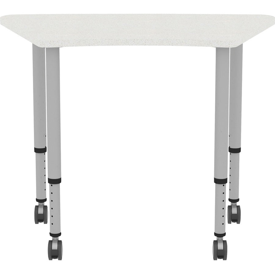 Lorell Attune Height-adjustable Multipurpose Curved Table - For - Table TopTrapezoid Top - Adjustable Height - 26.62" to 33.62" Adjustment x 60" Table Top Width x 23.62" Table Top Depth - 33.62" Height - Assembly Required - Laminated, Gray - Laminate