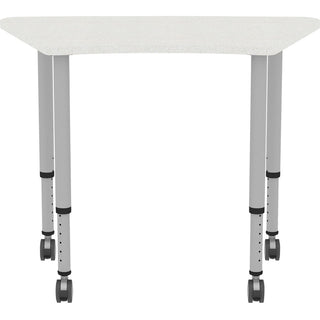 Lorell Attune Height-adjustable Multipurpose Curved Table - For - Table TopTrapezoid Top - Adjustable Height - 26.62" to 33.62" Adjustment x 60" Table Top Width x 23.62" Table Top Depth - 33.62" Height - Assembly Required - Laminated, Gray - Laminate