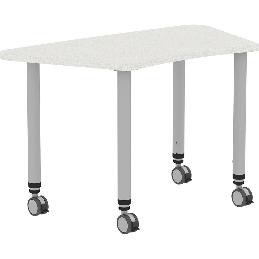 Lorell Attune Height-adjustable Multipurpose Curved Table - For - Table TopTrapezoid Top - Adjustable Height - 26.62" to 33.62" Adjustment x 60" Table Top Width x 23.62" Table Top Depth - 33.62" Height - Assembly Required - Laminated, Gray - Laminate