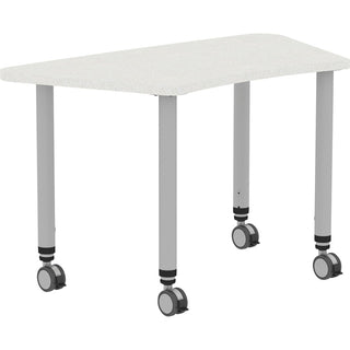 Lorell Attune Height-adjustable Multipurpose Curved Table - For - Table TopTrapezoid Top - Adjustable Height - 26.62" to 33.62" Adjustment x 60" Table Top Width x 23.62" Table Top Depth - 33.62" Height - Assembly Required - Laminated, Gray - Laminate