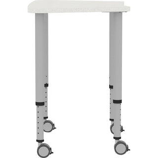 Lorell Attune Height-adjustable Multipurpose Curved Table - For - Table TopTrapezoid Top - Adjustable Height - 26.62" to 33.62" Adjustment x 60" Table Top Width x 23.62" Table Top Depth - 33.62" Height - Assembly Required - Laminated, Gray - Laminate