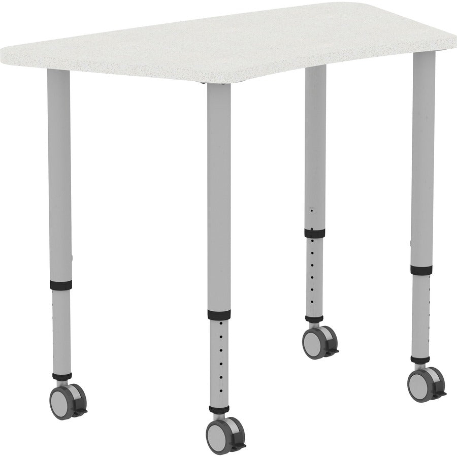 Lorell Attune Height-adjustable Multipurpose Curved Table - For - Table TopTrapezoid Top - Adjustable Height - 26.62" to 33.62" Adjustment x 60" Table Top Width x 23.62" Table Top Depth - 33.62" Height - Assembly Required - Laminated, Gray - Laminate