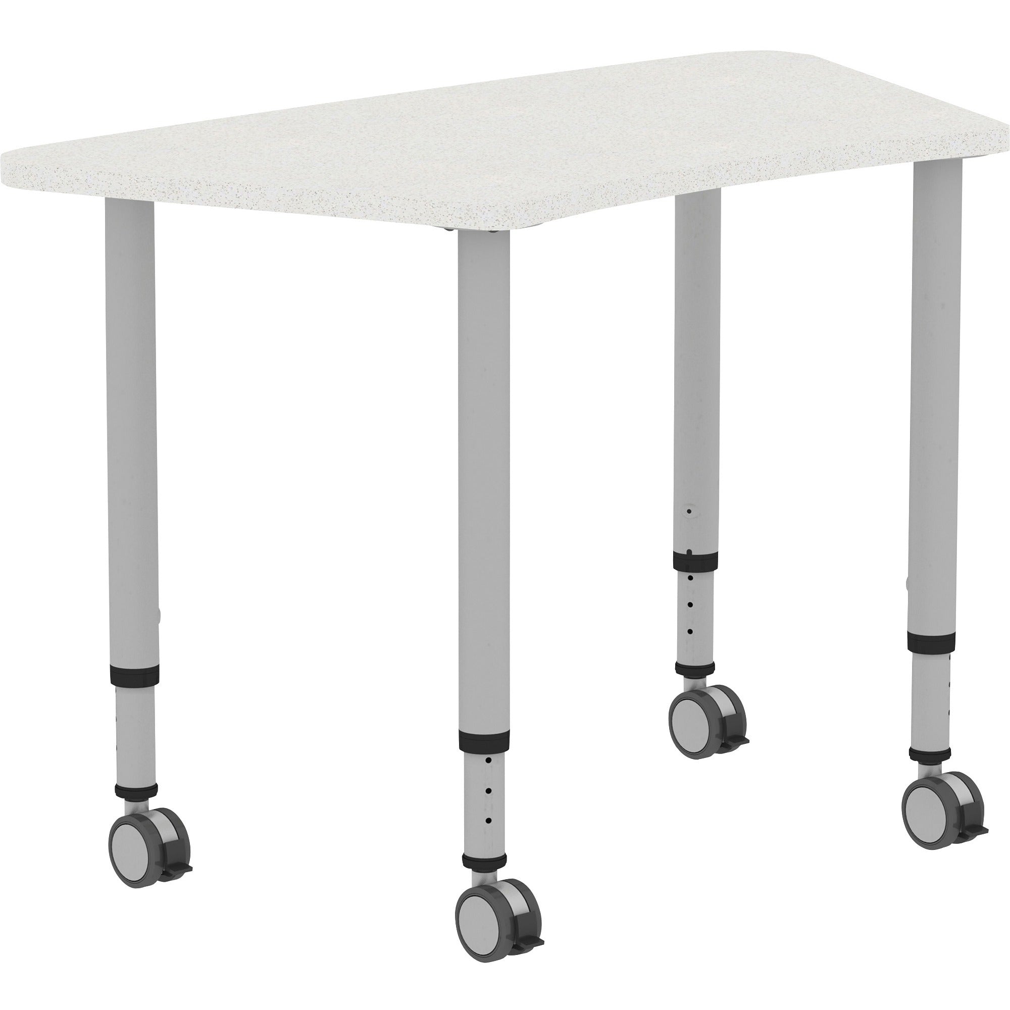 Lorell Attune Height-adjustable Multipurpose Curved Table - For - Table TopTrapezoid Top - Adjustable Height - 26.62" to 33.62" Adjustment x 60" Table Top Width x 23.62" Table Top Depth - 33.62" Height - Assembly Required - Laminated, Gray - Laminate