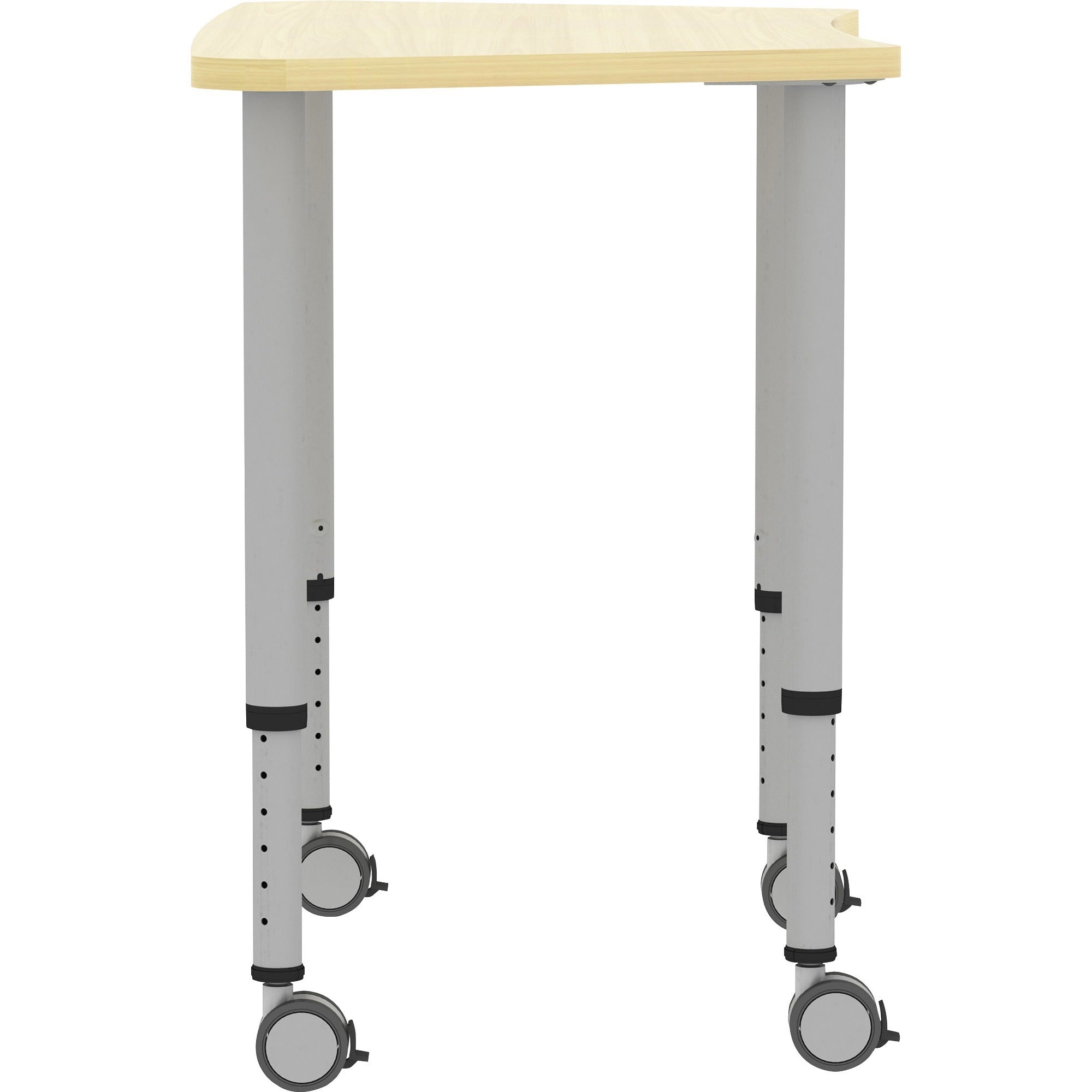 lorell-attune-height-adjustable-multipurpose-curved-table-for-table-toptrapezoid-top-adjustable-height-2662-to-3362-adjustment-x-60-table-top-width-x-2362-table-top-depth-3362-height-assembly-required-laminated-maple-laminat_llr69584 - 4